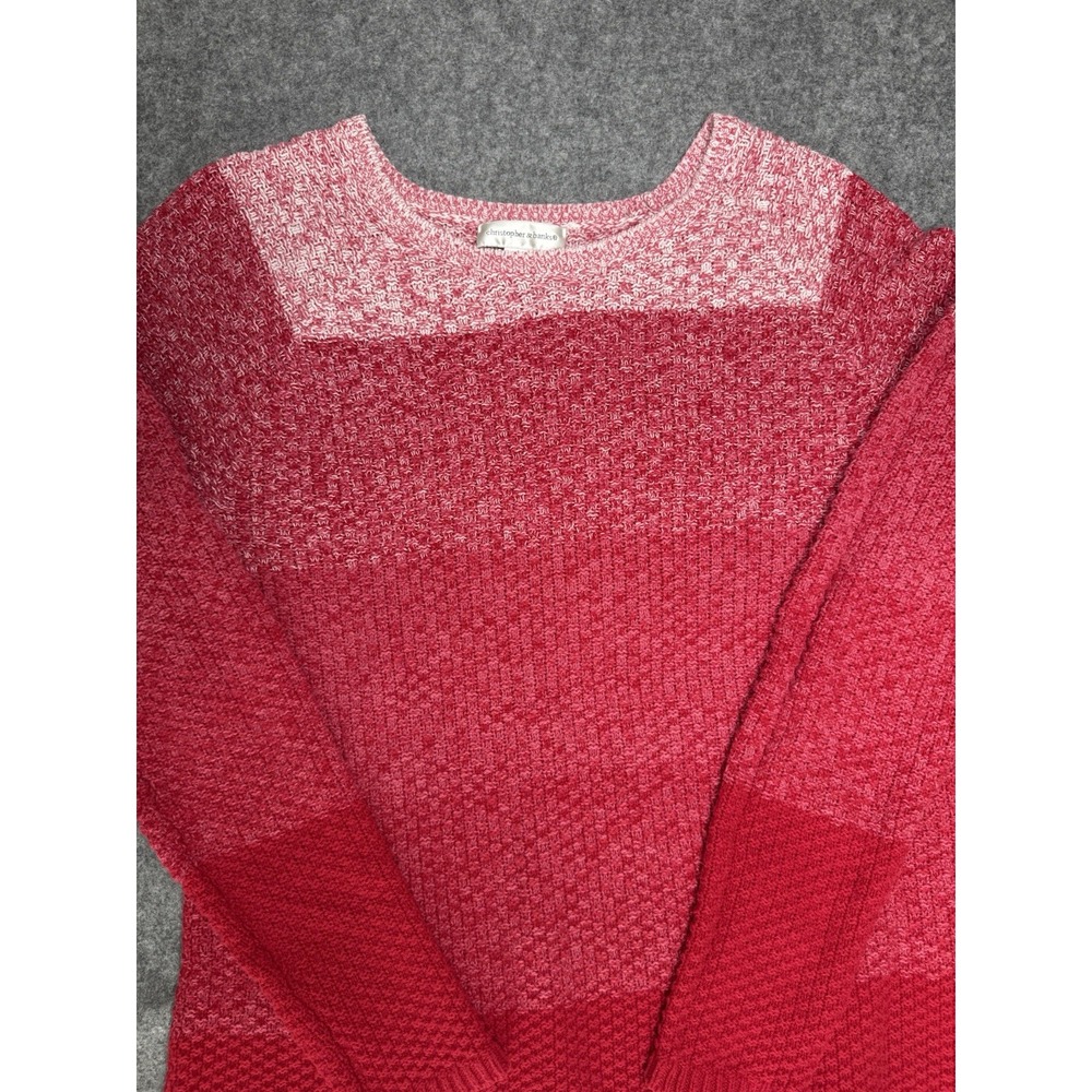 Christopher & Banks Sweater Tri-Color Reds/Pinks Size Large - Picture 4 of 9